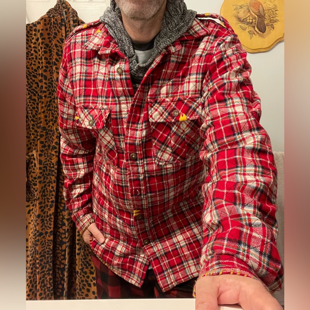 PRPS heavy quilted/padded flannel, sz M-L (see description) Badass! - Picture 15 of 17
